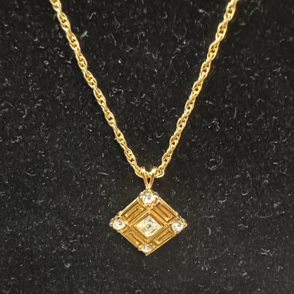 Givenchy Gold Necklace with Diamond Accents